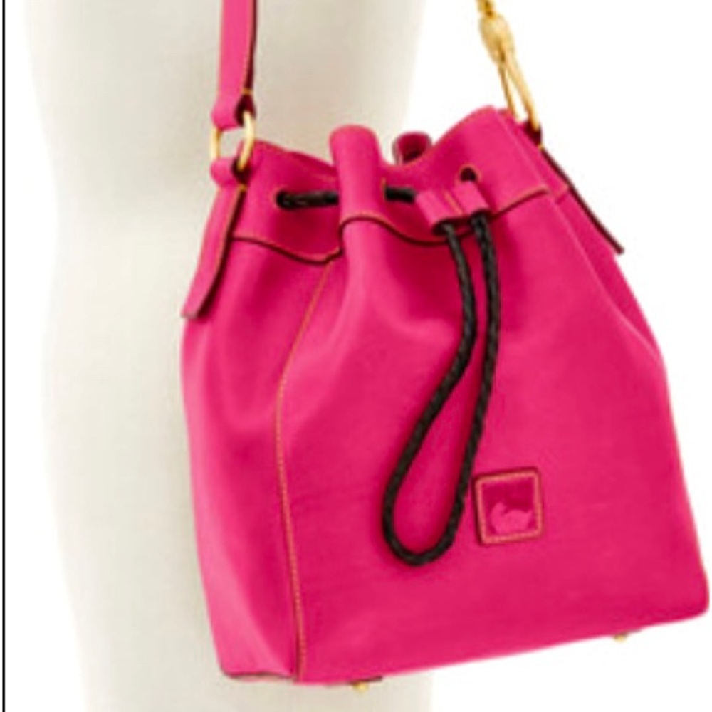 DOONEY BOURKE FUCHSIA HATTIE LEATHER FLORENTINE SHOULDER BAG RARE